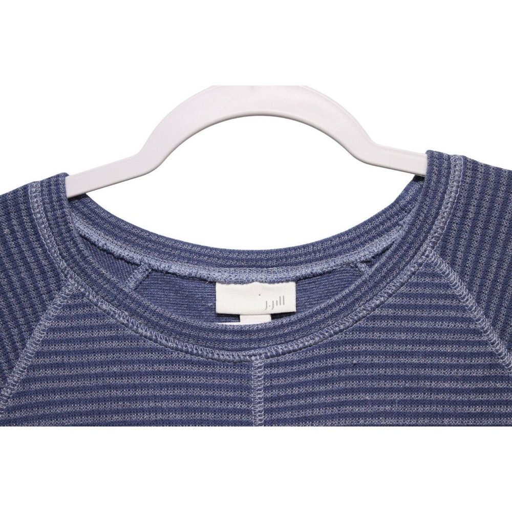 J Jill Sweater Dress Size Small Long Sleeve Blue Striped Cotton Casual Boho - Picture 7 of 13